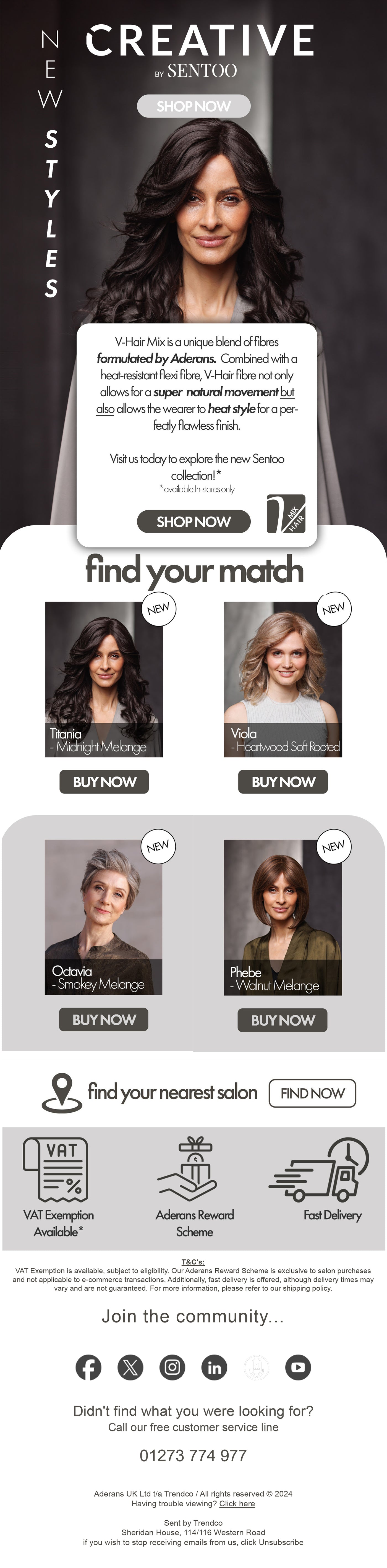 Aderans UK email design